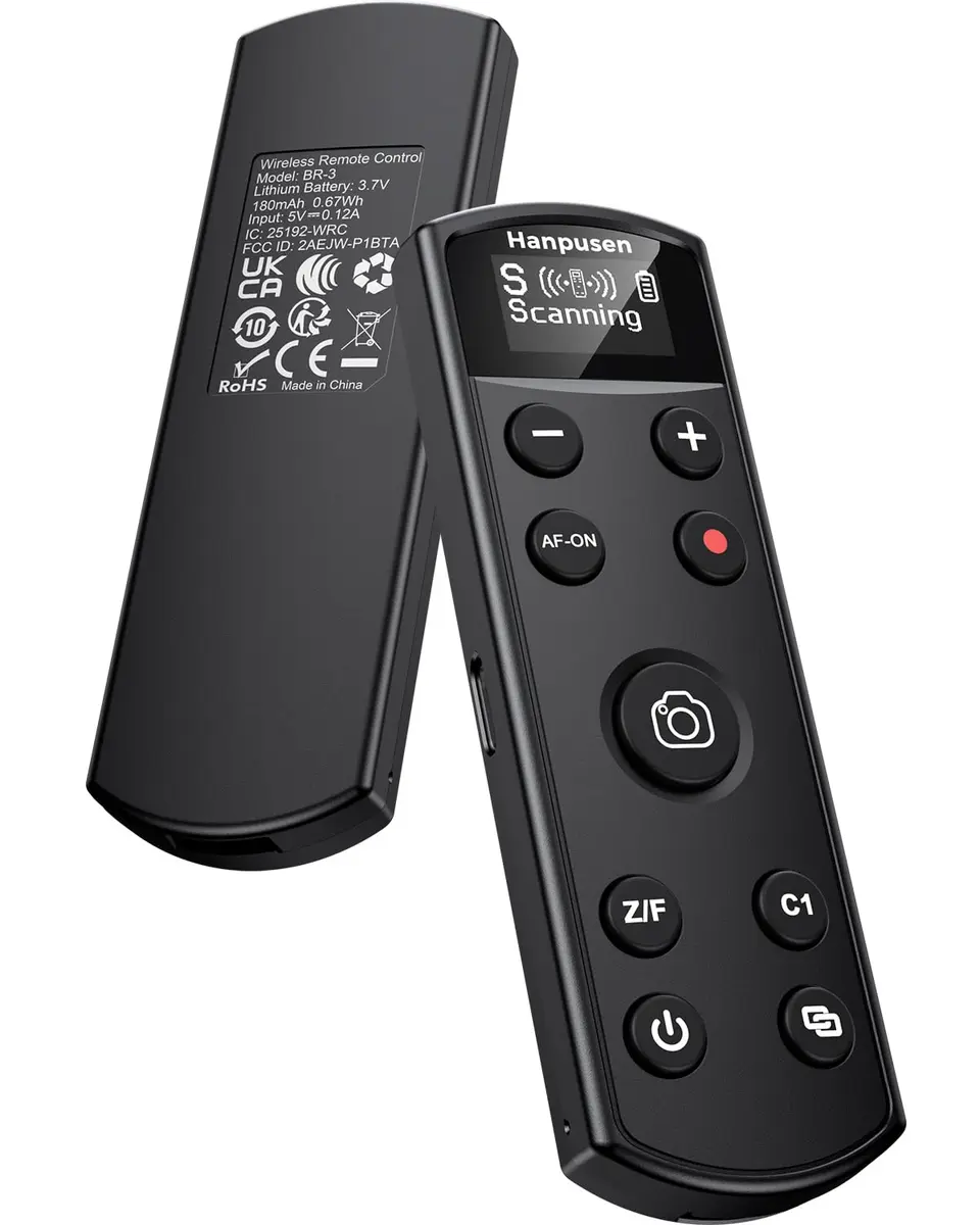 Hanpusen Rechargeable Wireless Camera Remote Control with OLED Screen for Sony Cameras | 10m (32.8ft) Range - main product image