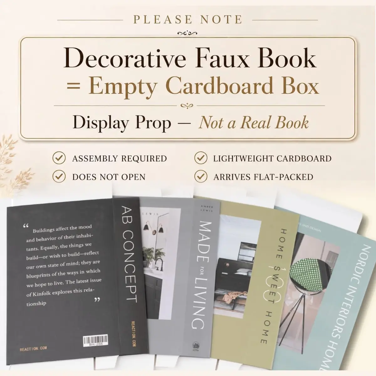 PROBENEX Decorative Books Set of 4 | Faux Olive Green Book Decor for Shelves & Coffee Tables - view 2