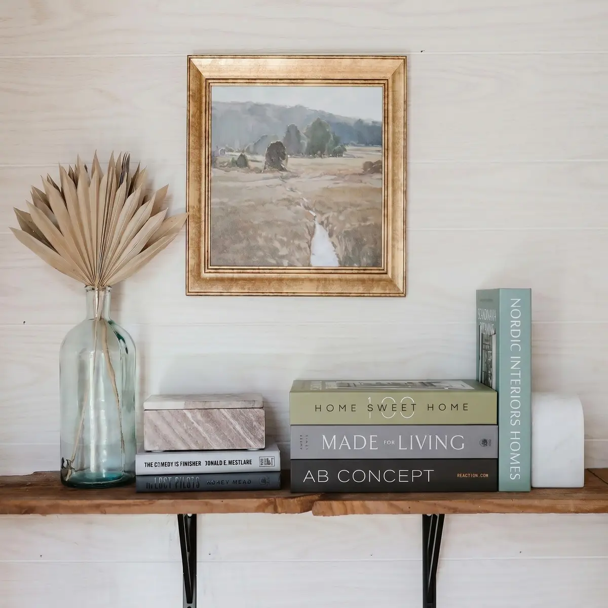 PROBENEX Decorative Books Set of 4 | Faux Olive Green Book Decor for Shelves & Coffee Tables - view 3