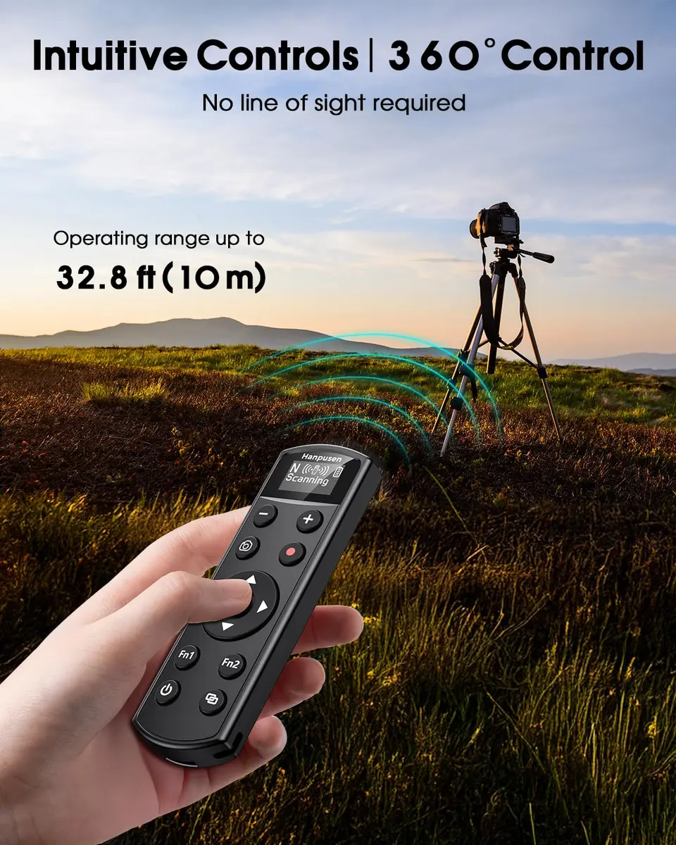 Hanpusen Rechargeable Wireless Shutter Remote with OLED for Nikon Z Series Cameras | 10m Range - view 5
