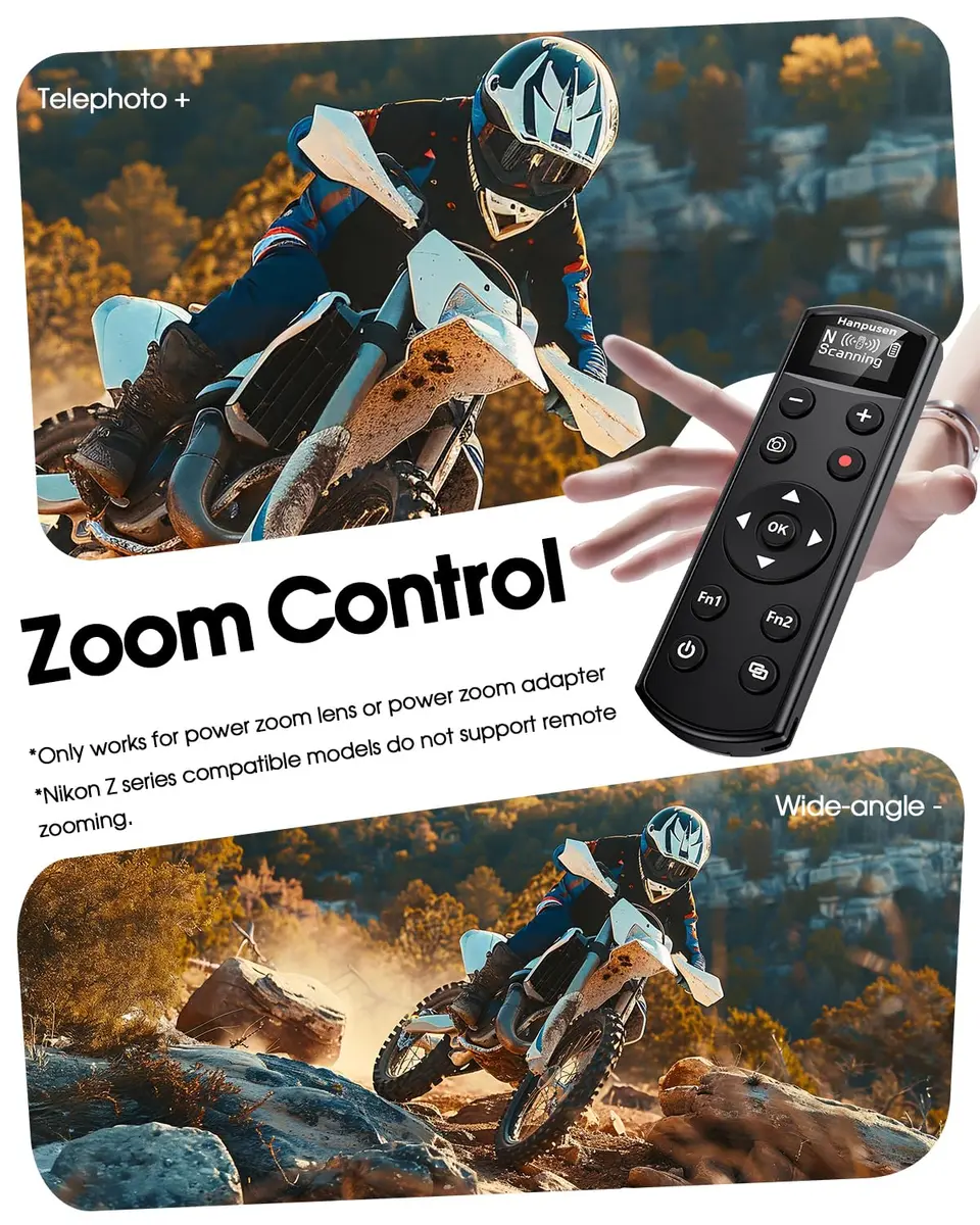 Hanpusen Rechargeable Wireless Shutter Remote with OLED for Nikon Z Series Cameras | 10m Range - view 7