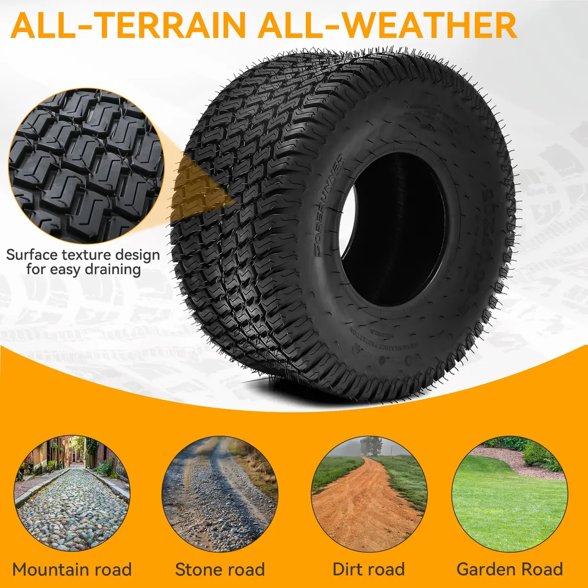 YINTATECH 20x8-8 Lawn Mower Tires Set of 2, 4Ply Tubeless for Lawn & Garden Vehicles - view 5