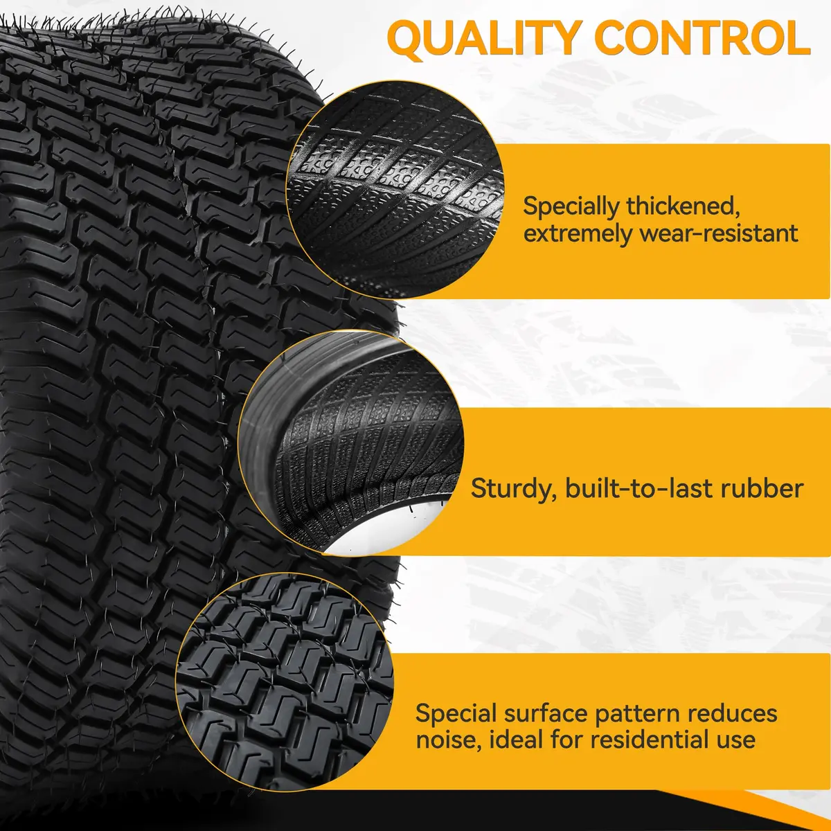 YINTATECH 20x8-8 Lawn Mower Tires Set of 2, 4Ply Tubeless for Lawn & Garden Vehicles - view 3