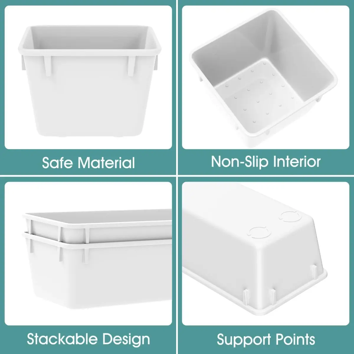 WOWBOX 25 PCS Plastic Drawer Organizer Set, White | 4 Sizes for Makeup, Office, Craft Supplies - view 3