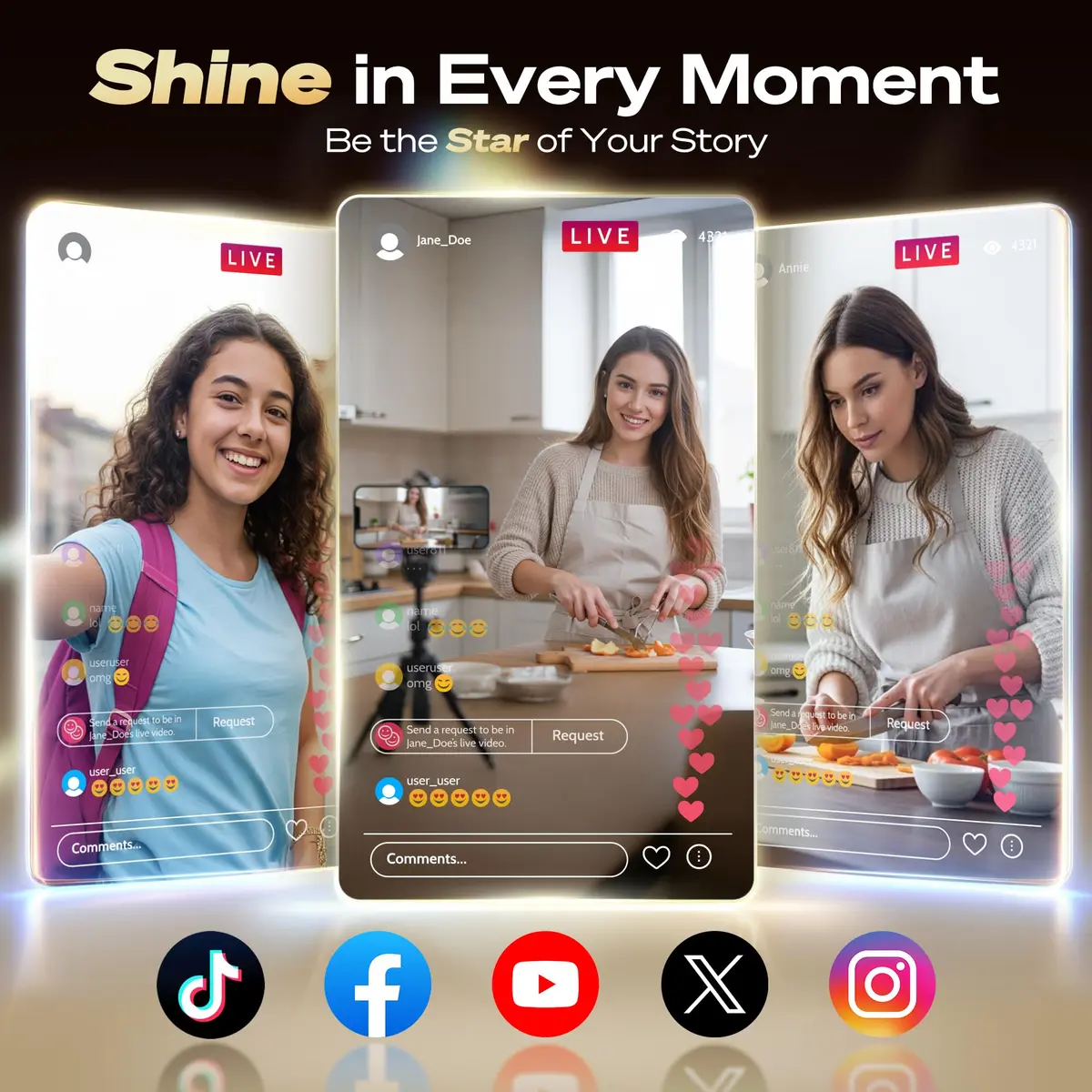 SYNCO Wireless Selfie Monitor for iPhone 7-18 | 4K/1080p Rear Camera, 164FT Range, Black - view 7