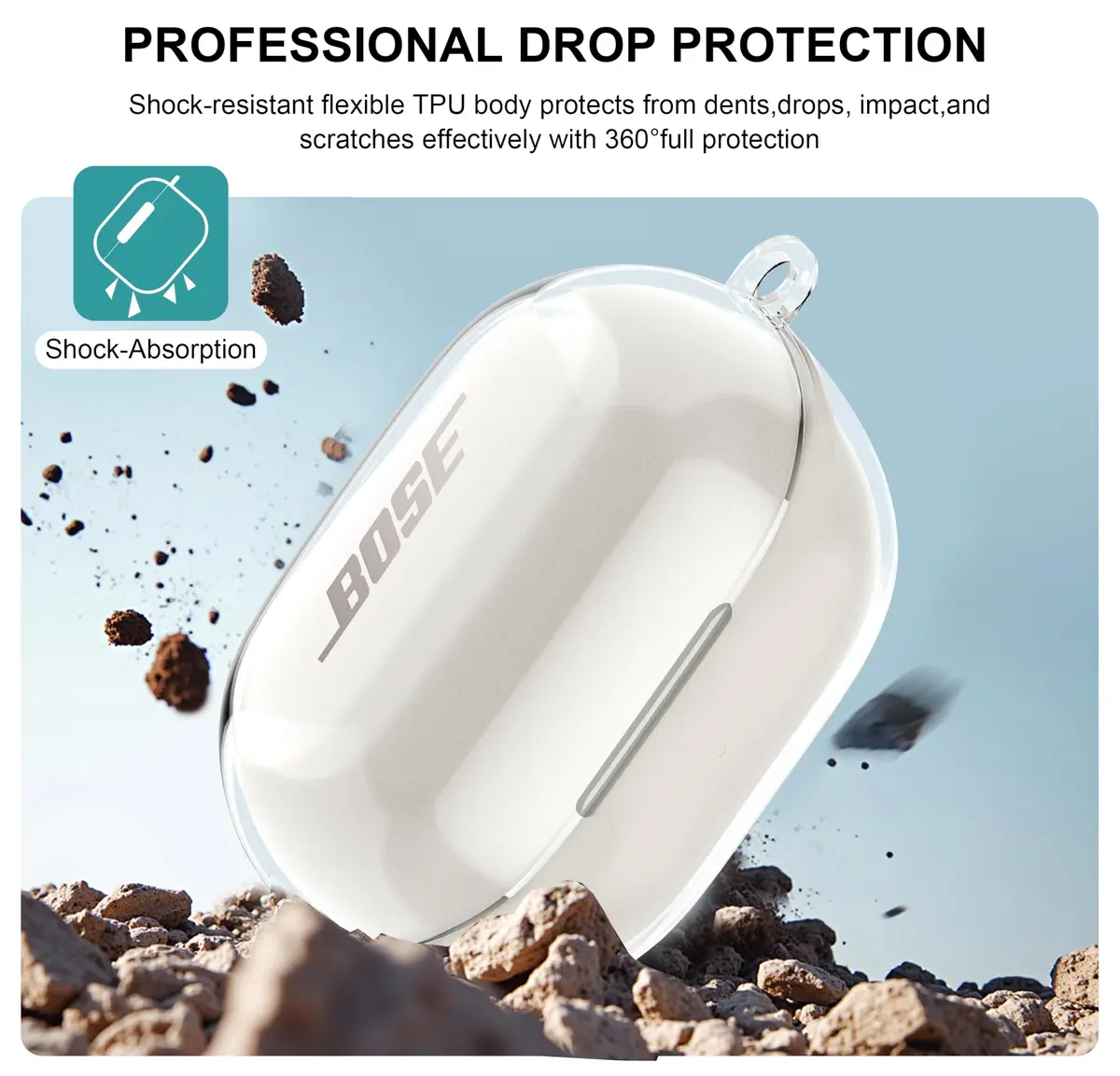 Aircawin for Bose New QuietComfort Earbuds Case Clear 2024 | Lightweight & Durable TPU Cover - view 3