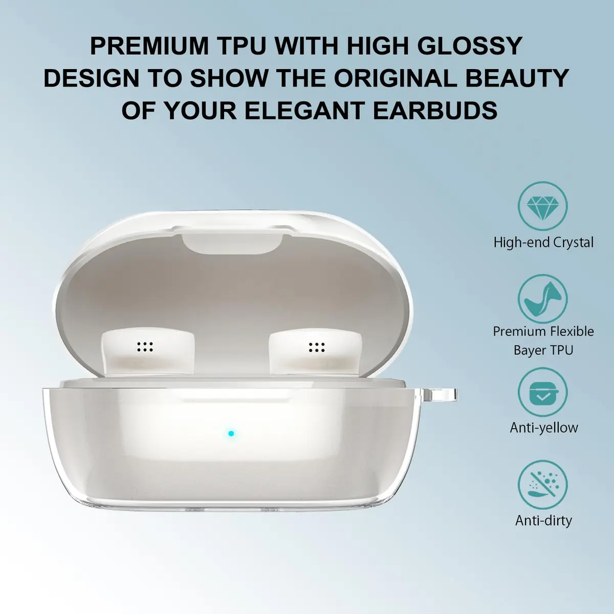 Aircawin for Bose New QuietComfort Earbuds Case Clear 2024 | Lightweight & Durable TPU Cover - view 4