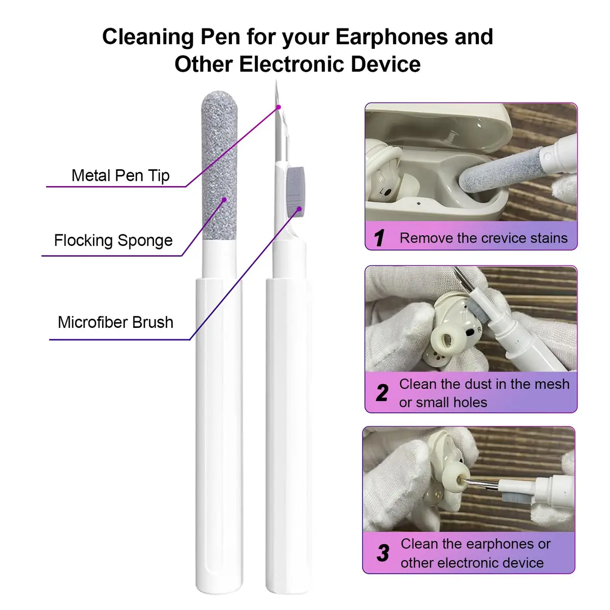 Aircawin Clear Case for Bose QuietComfort Earbuds II / Ultra (2022-2025 Models) | Hingeless TPU Protective Cover with Carabiner & Cleaning Pen - view 7