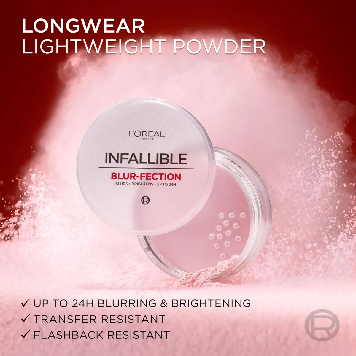 L'Oreal Paris Infallible Blur-fection Setting Powder, 20 Light Translucent | Up to 24H Blur & Brighten, Lock Makeup - view 4