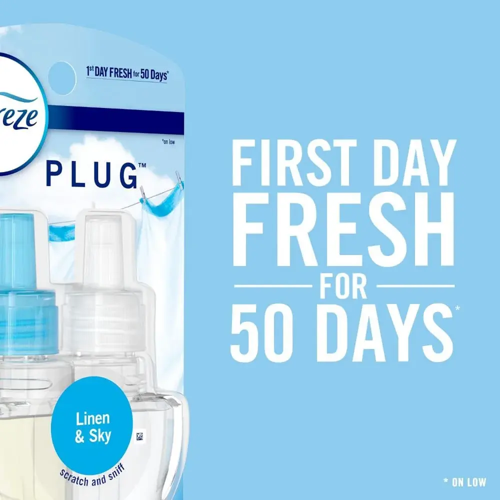 Febreze Fade Defy Plug Air Freshener Refills Downy Calm Scent 3 Count | Lasts 50 Days on Low - view 2