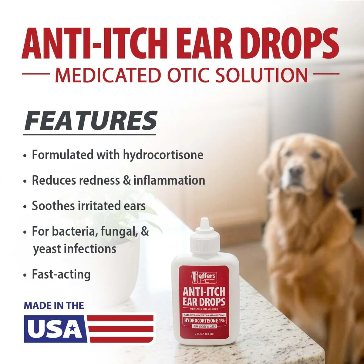 Jeffers Anti-Itch Ear Drops for Dogs & Cats 2 fl oz | Supports Ear Comfort & Hygiene - view 5