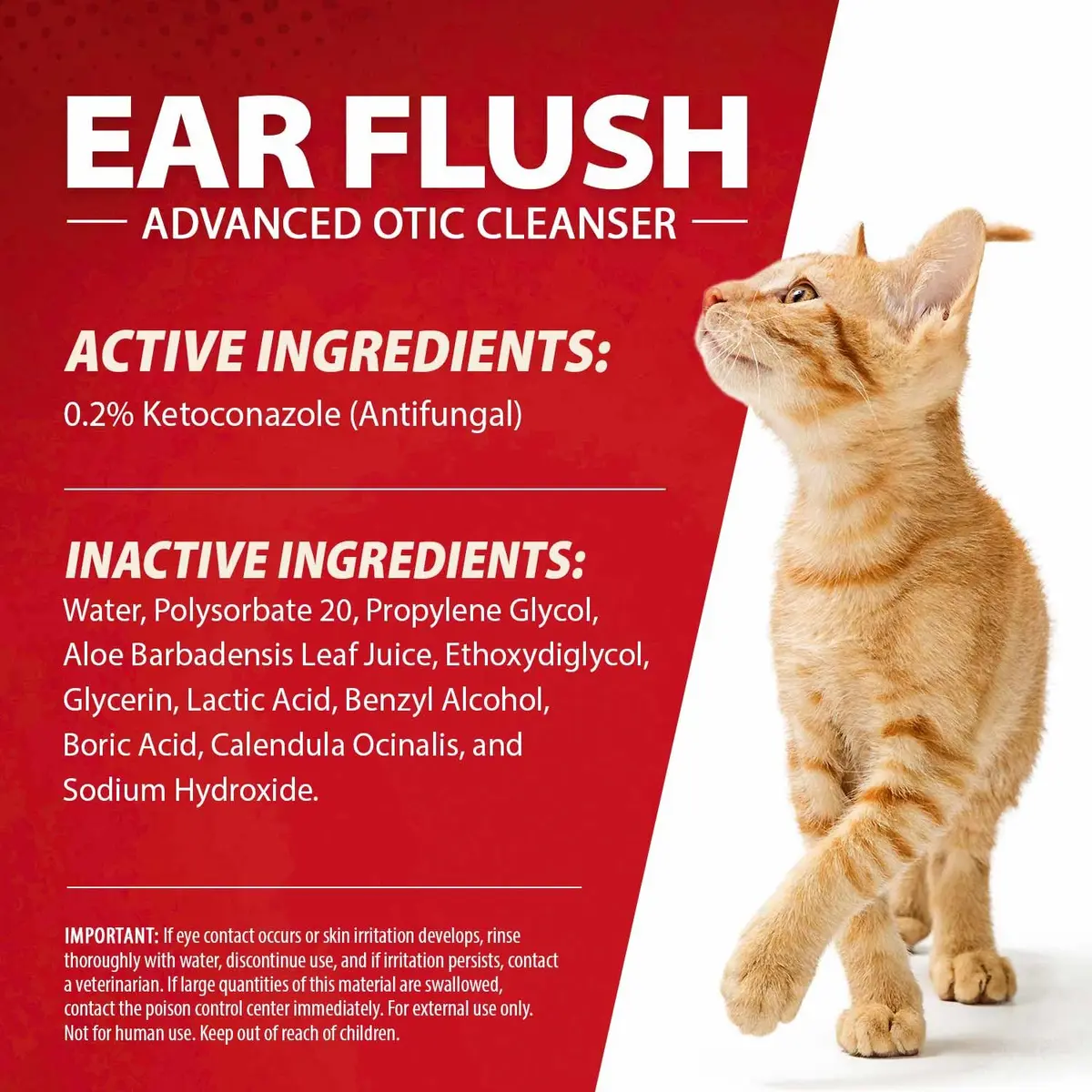 Jeffers Ear Flush for Dogs, Cats & Puppies 8 oz | Gentle Ear Cleaning Solution with Ketoconazole - view 7