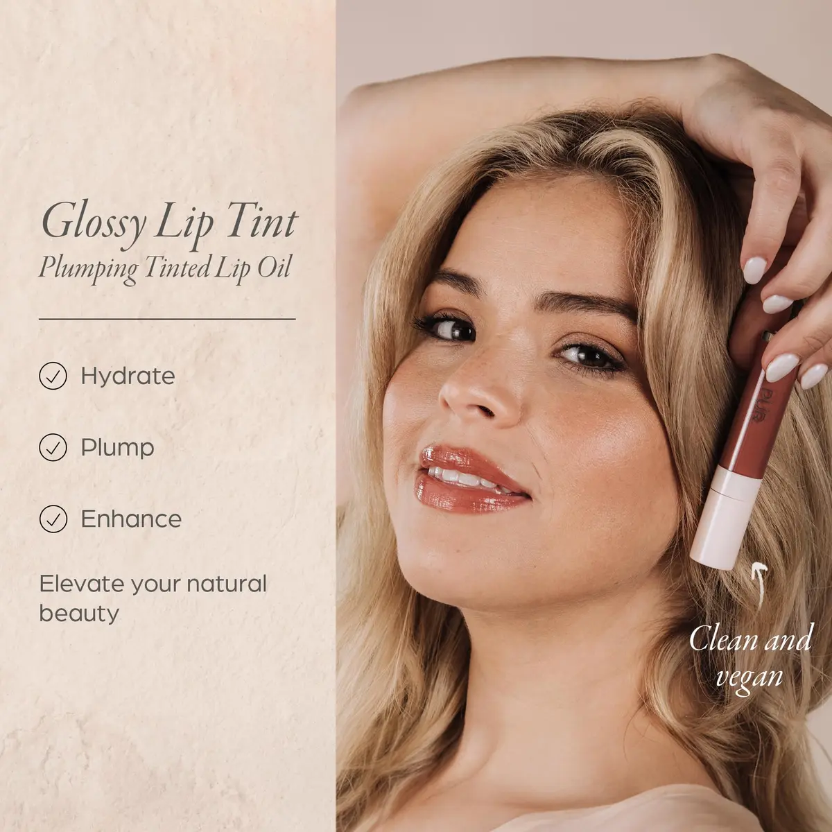 PÜR Glossy Lip Tint & Plumping Lip Oil 1 Fl Oz | Buildable Color & High Shine for Effortless Lips - view 2