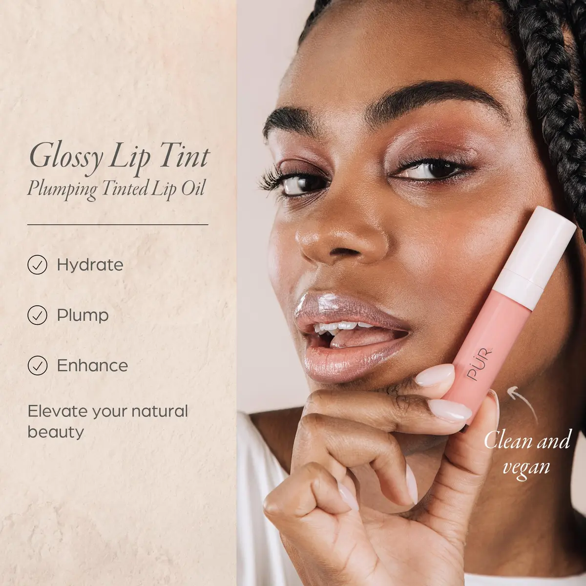 PÜR Glossy Lip Tint & Plumping Lip Oil 1 Fl Oz | Buildable High-Shine Color with Nourishing Skincare - view 2
