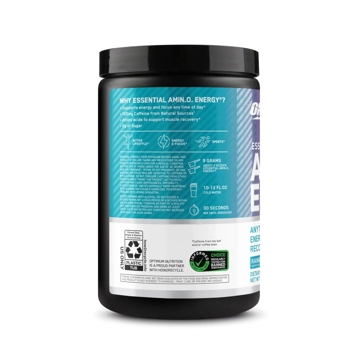Optimum Nutrition Amino Energy Rainbow Sherbet Pre Workout Powder, 30 Servings | BCAA Amino Acids for Energy & Focus - view 7