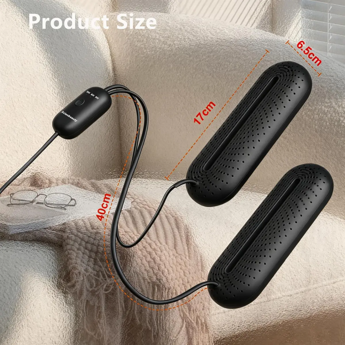 Scienbeauty Electric Shoe Dryer | Portable Boot & Footwear Warmer with 3/6/9h Timer - view 4