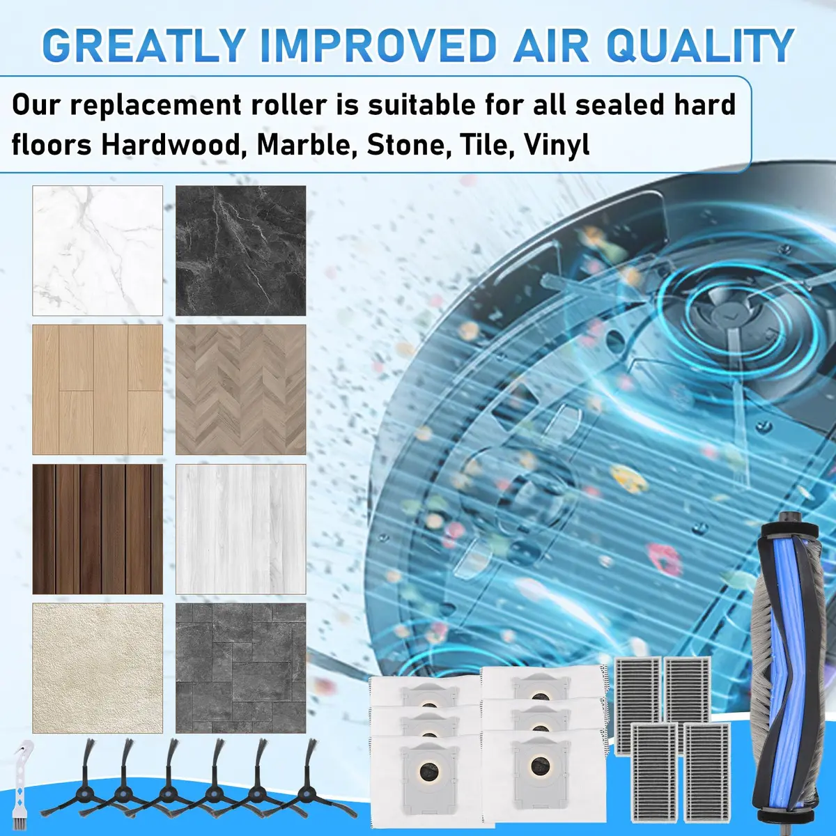 Estelife 19 Pack Replacement Parts for Ecovacs Deebot X8 Pro Omni & Yeedi S14 Plus | Vacuum Cleaner Accessories Kit - view 7
