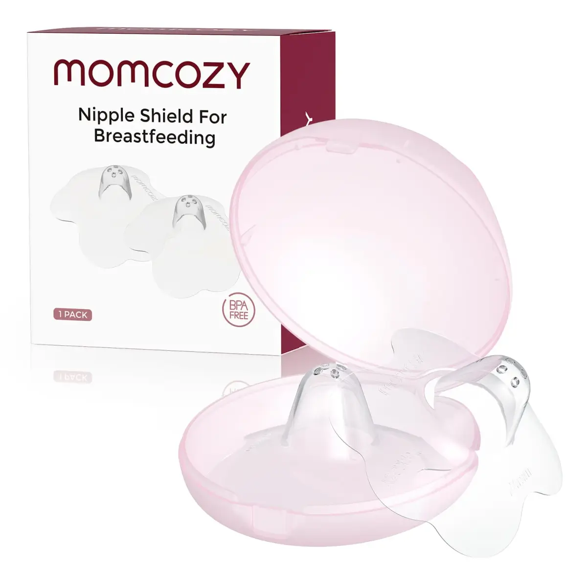 Momcozy Nipple Shields for Breastfeeding Newborn, Flower Shaped 24mm (1 Pair) | BPA-Free Silicone for Easier Latching - main product image