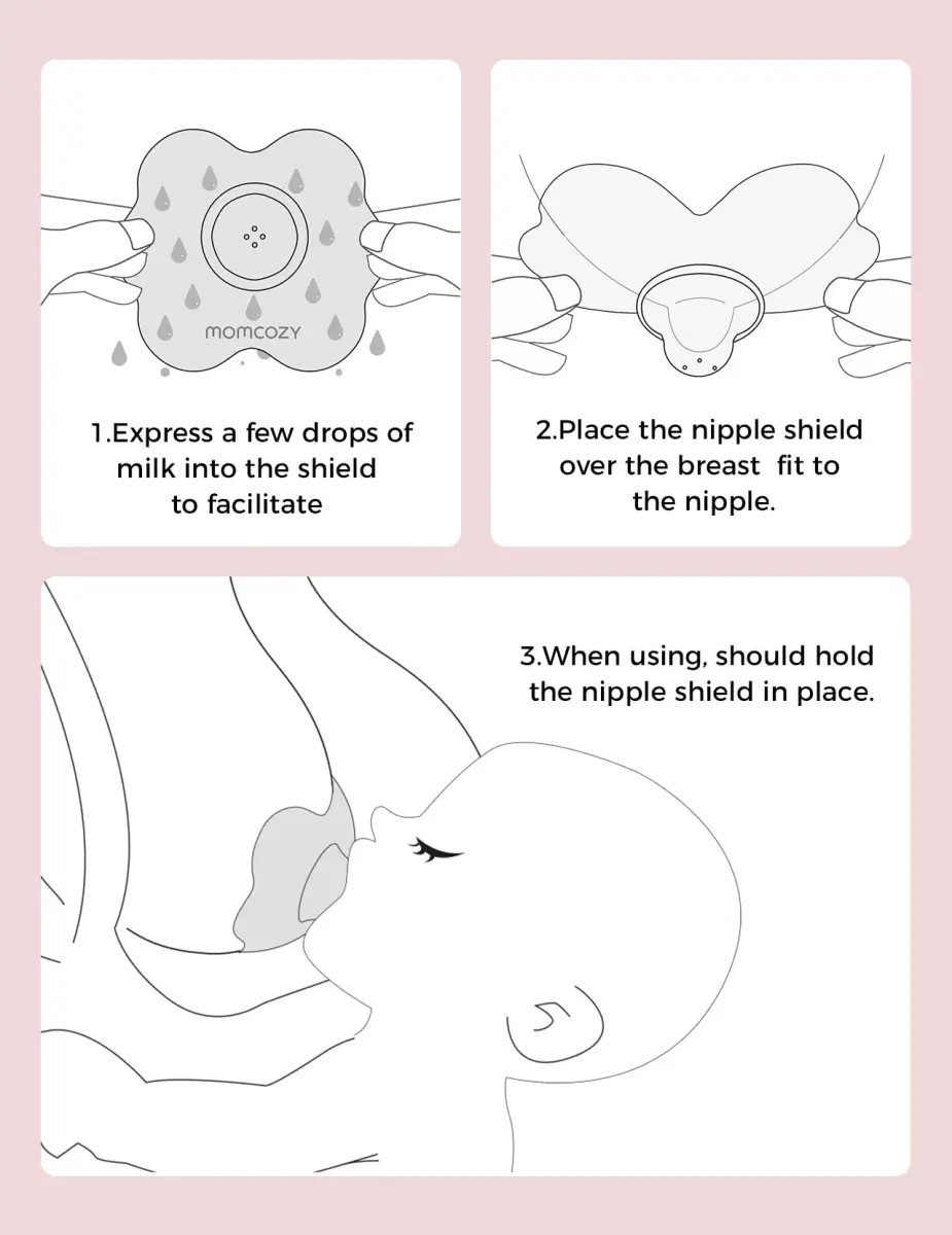 Momcozy Nipple Shields for Breastfeeding Newborn, Flower Shaped 24mm (1 Pair) | BPA-Free Silicone for Easier Latching - view 6