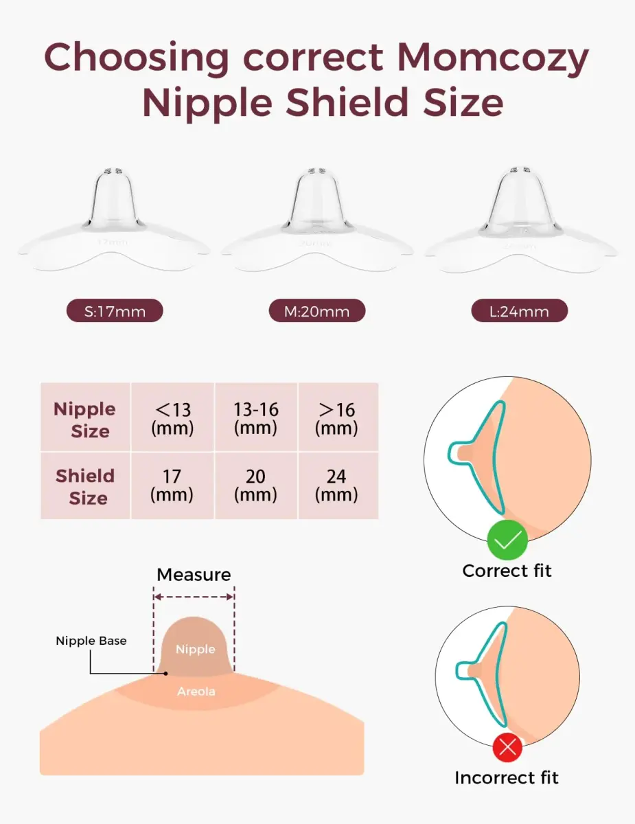 Momcozy Nipple Shields for Breastfeeding Newborn, Flower Shaped 24mm (1 Pair) | BPA-Free Silicone for Easier Latching - view 4