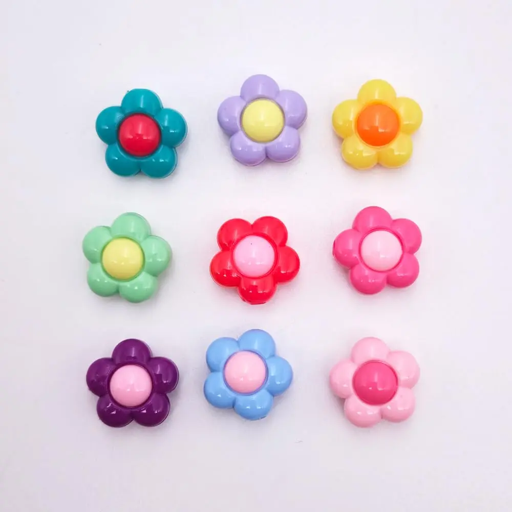 INSPIRELLE 100pcs Acrylic Flower Beads 16mm Multicolor | Large Size Jewelry Craft Supplies - view 3