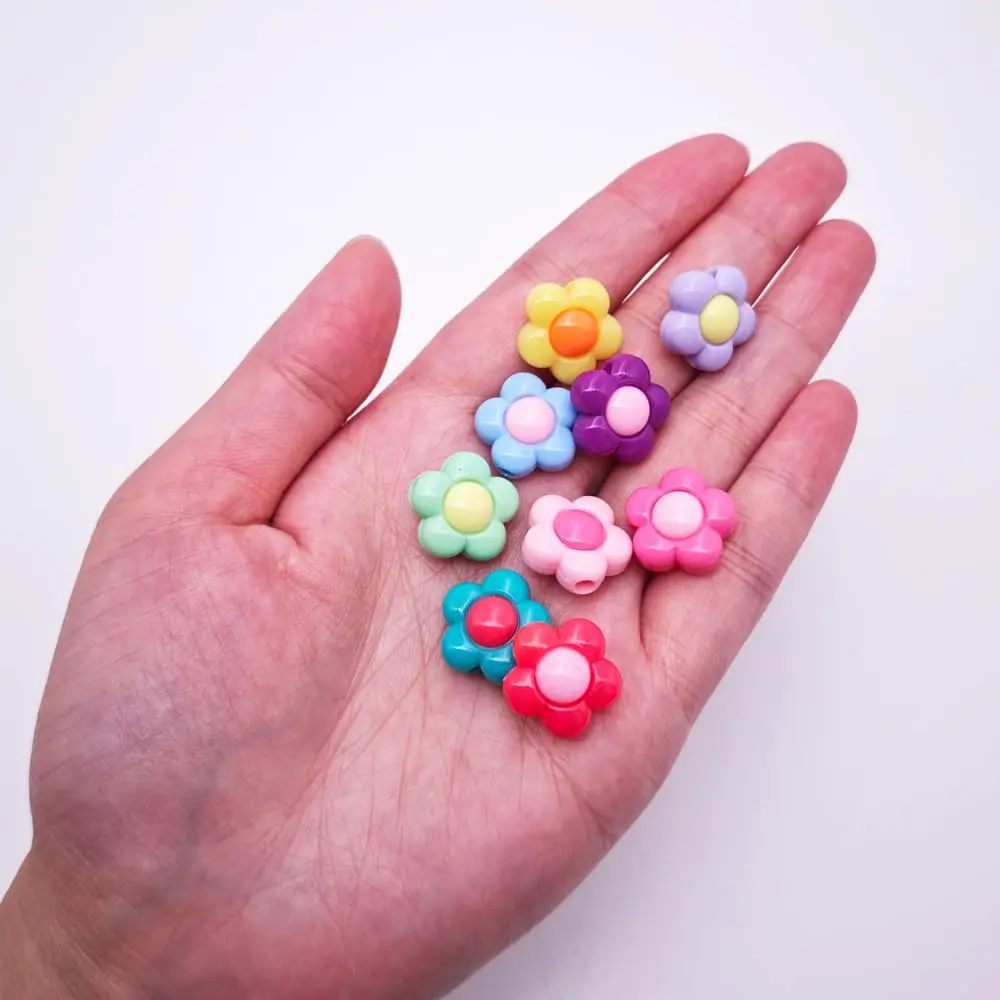INSPIRELLE 100pcs Acrylic Flower Beads 16mm Multicolor | Large Size Jewelry Craft Supplies - view 4