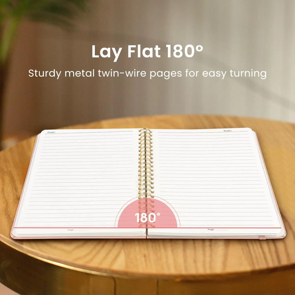 Taja Hardcover Spiral Notebooks 6-Pack A5 (14.5cm x 20cm) | Premium 100 GSM Paper, 140 Lined Pages - view 4