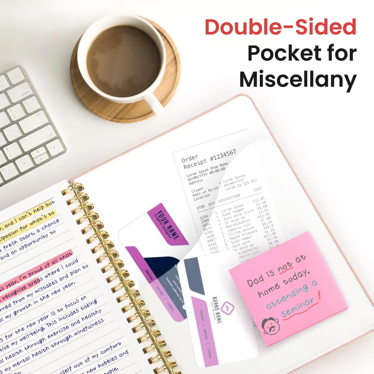 Taja Hardcover Spiral Notebooks 6-Pack A5 (14.5cm x 20cm) | Premium 100 GSM Paper, 140 Lined Pages - view 5