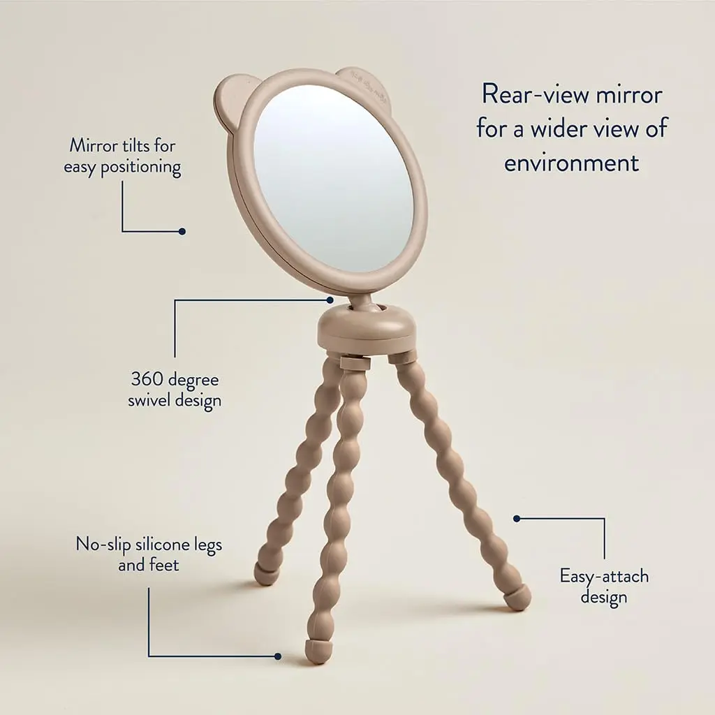 Itzy Ritzy Stroller Mirror, 360° Swivel Baby Stroller Accessory (Bear) | Clear View for Parents - view 5