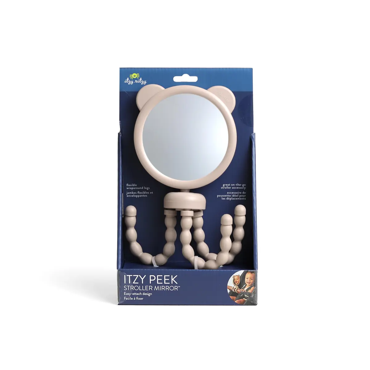 Itzy Ritzy Stroller Mirror, 360° Swivel Baby Stroller Accessory (Bear) | Clear View for Parents - view 8