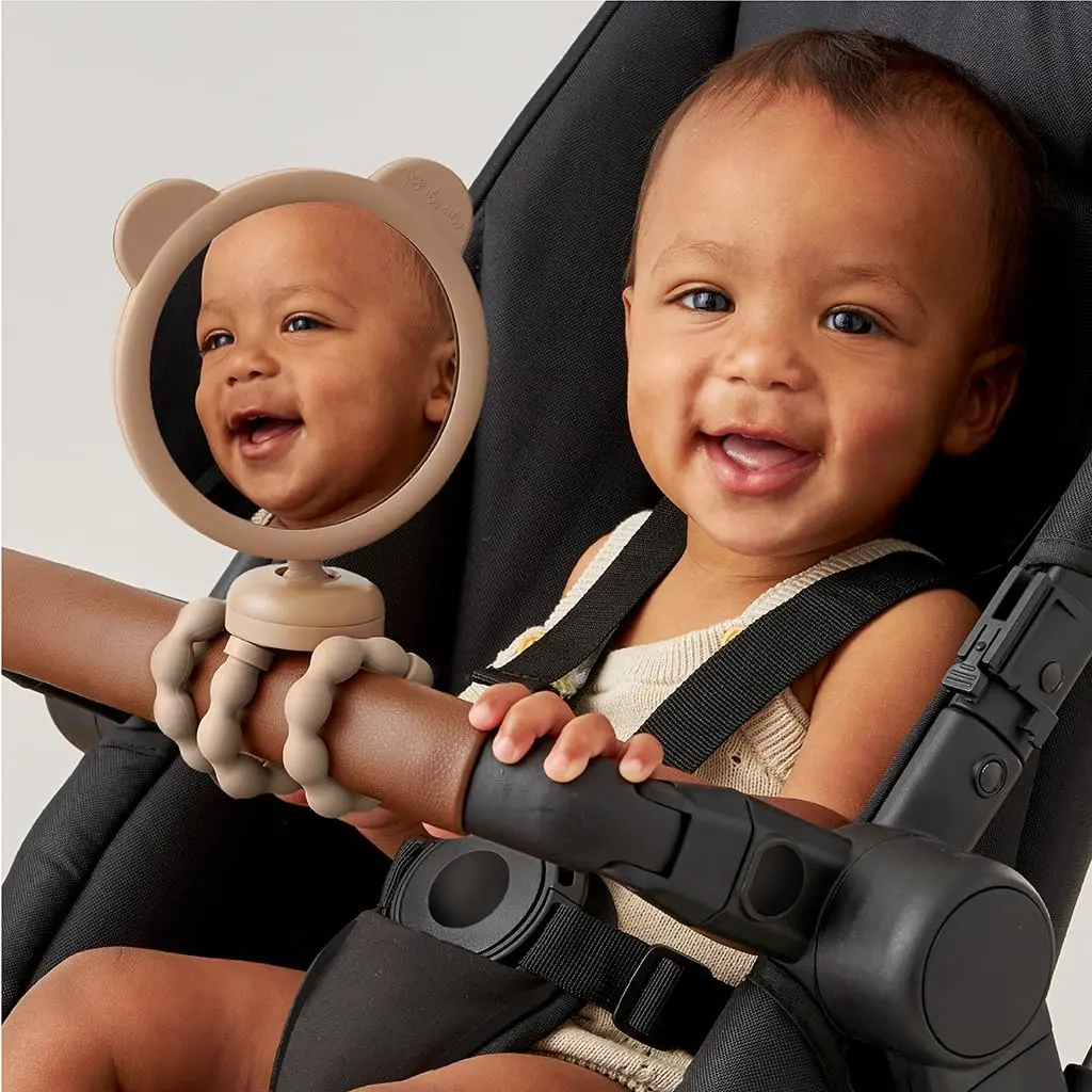 Itzy Ritzy Stroller Mirror, 360° Swivel Baby Stroller Accessory (Bear) | Clear View for Parents - view 2