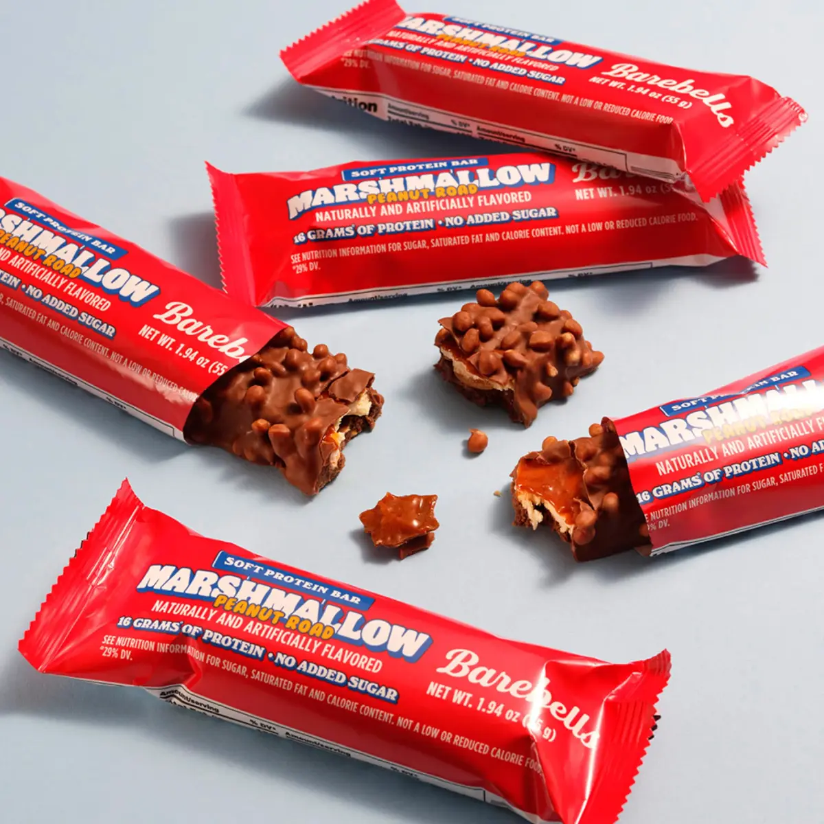 BAREBELLS Soft Protein Bar Marshmallow Peanut Road (12 Count, 1.9oz Each) | High Protein Snack for Gym-Goers - view 5