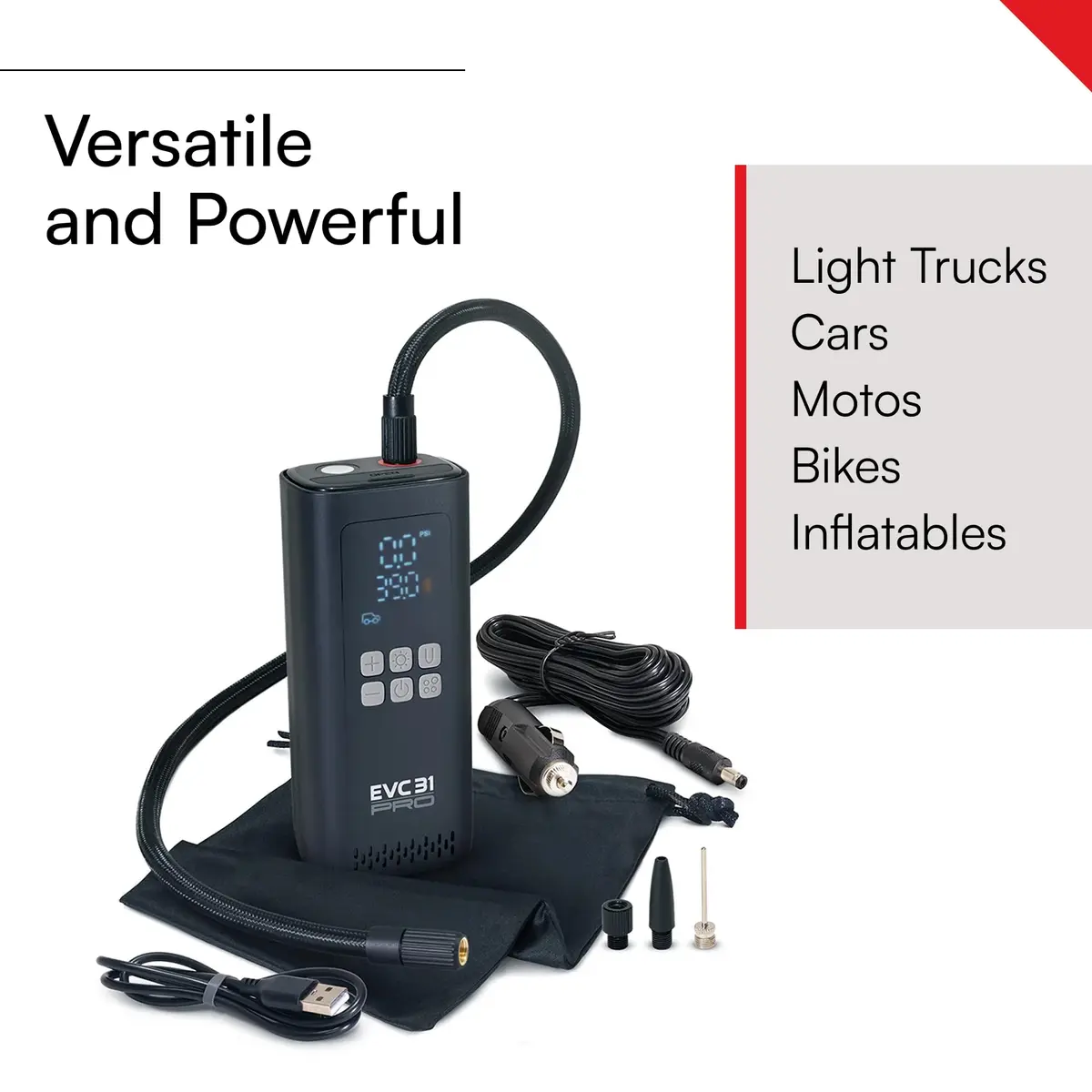 VIAIR EVC31 PRO Wireless Tire Inflator, Dual Power Air Compressor with 150 PSI Output | Portable & Rechargeable - view 2