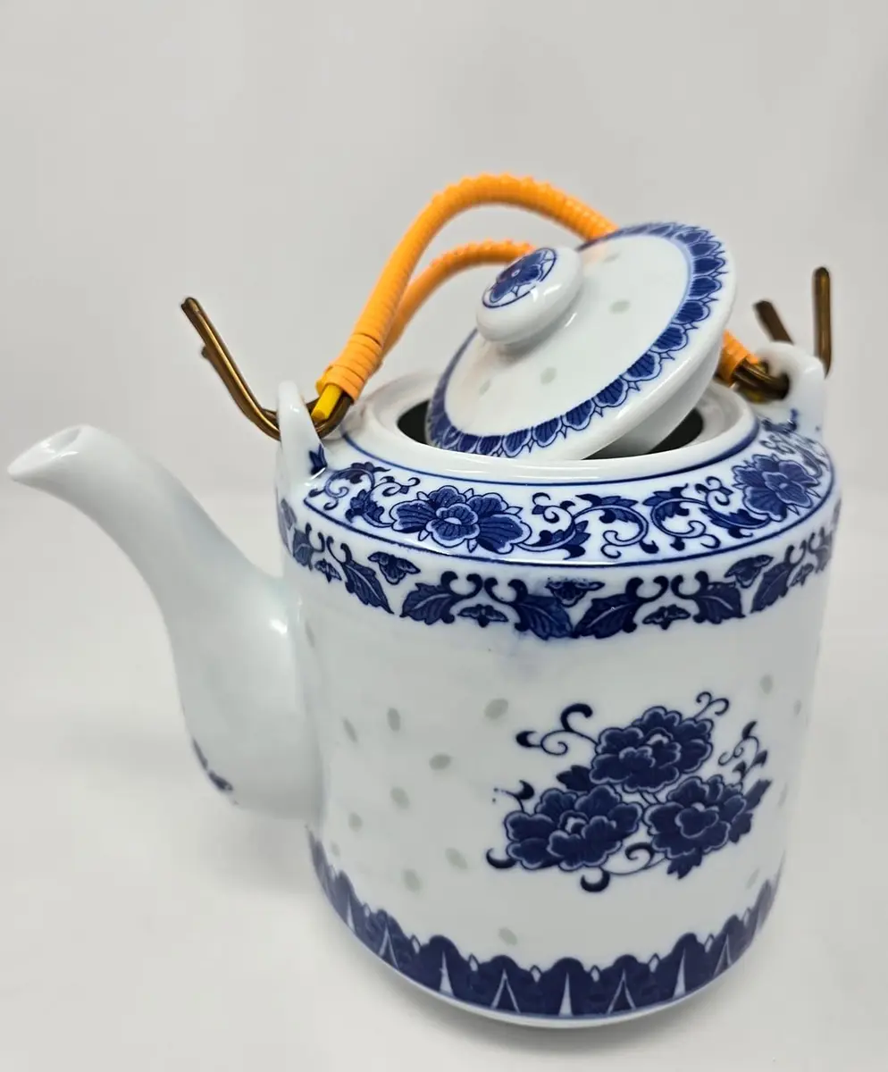Festcool 64 oz Blue and White Porcelain Teapot | 6-Cup Tea Pot for Daily Use & Collection - view 3