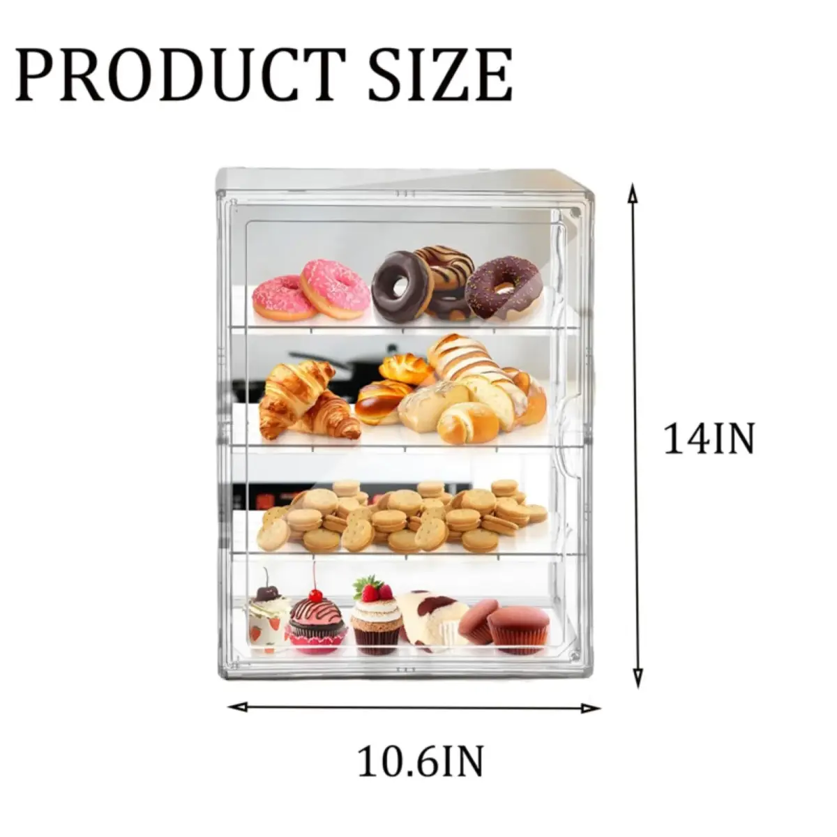 QIYUNI Clear Food Storage Container with 2 Layers & Adjustable Dividers | 21L Capacity, Stackable & Airtight - view 5