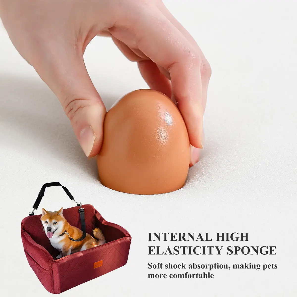 Lealchum Dog Car Seat for Medium & Large Dogs | Washable, Removable & Safe (Red, Large) - view 3
