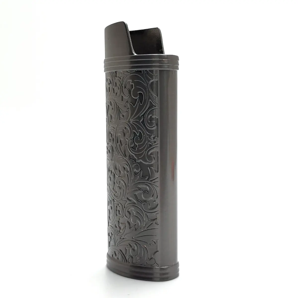 Lucklybestseller Metal Lighter Case Cover Holder Vintage Floral Stamped for BIC Full Size Lighter J6 - main product image