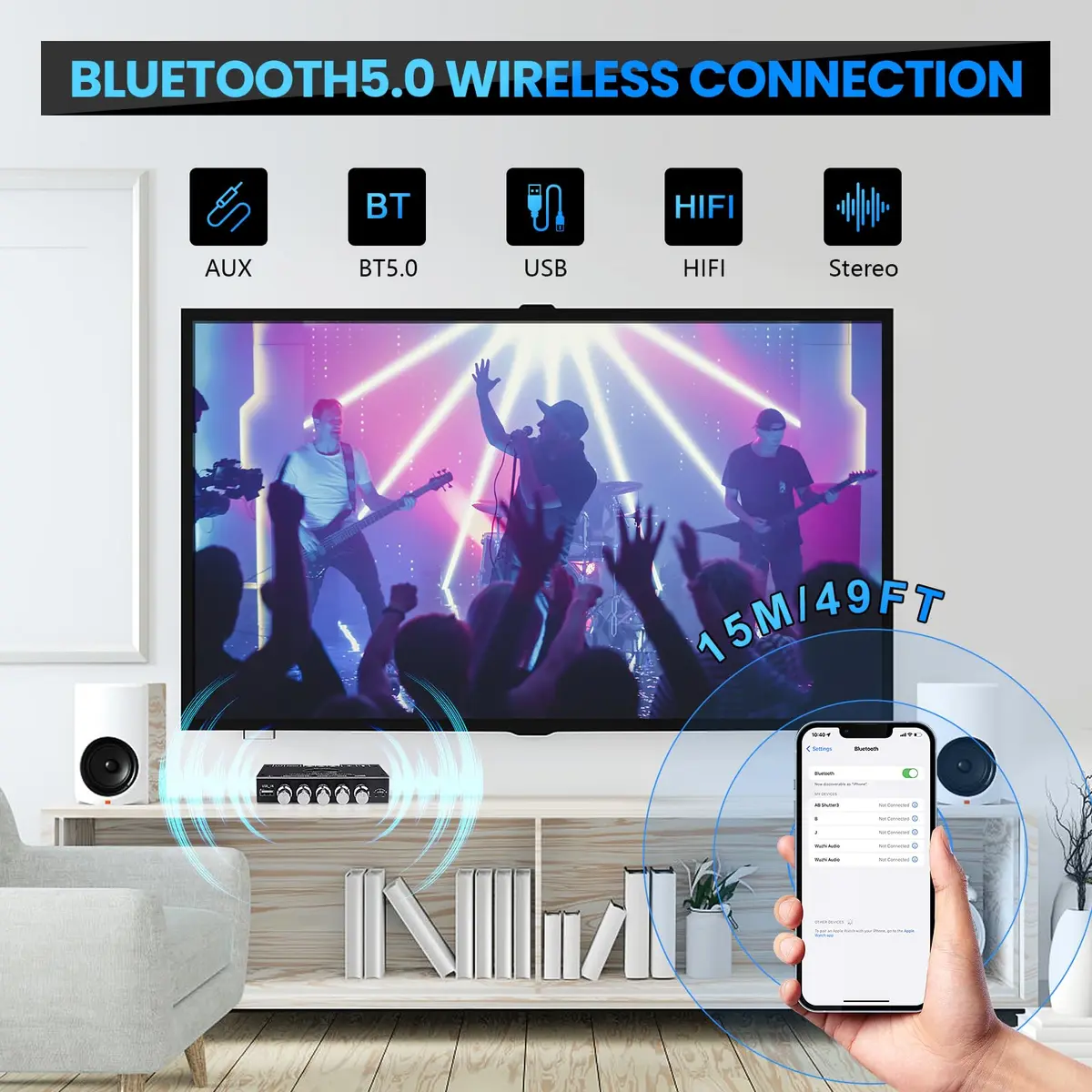 ARRAROWN Bluetooth Amplifier Board ZK-HT21 2.1 Channel 160W x 2 + 220W Subwoofer | HiFi Stereo Audio - view 4