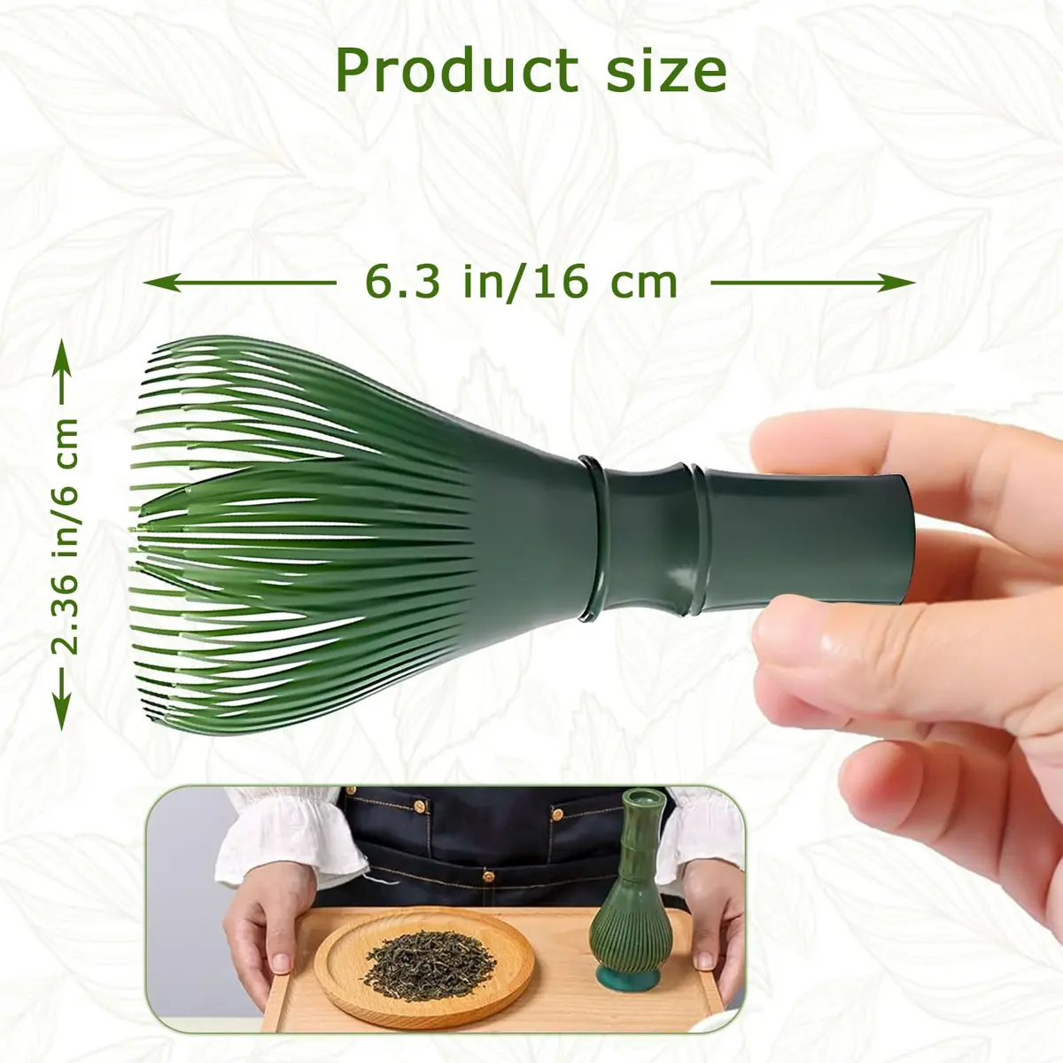 TANGZHIFEIYUE Matcha Whisk | Reusable Resin Matcha Stirring Tool for Japanese Tea Ceremony (Green) | One Size - view 2