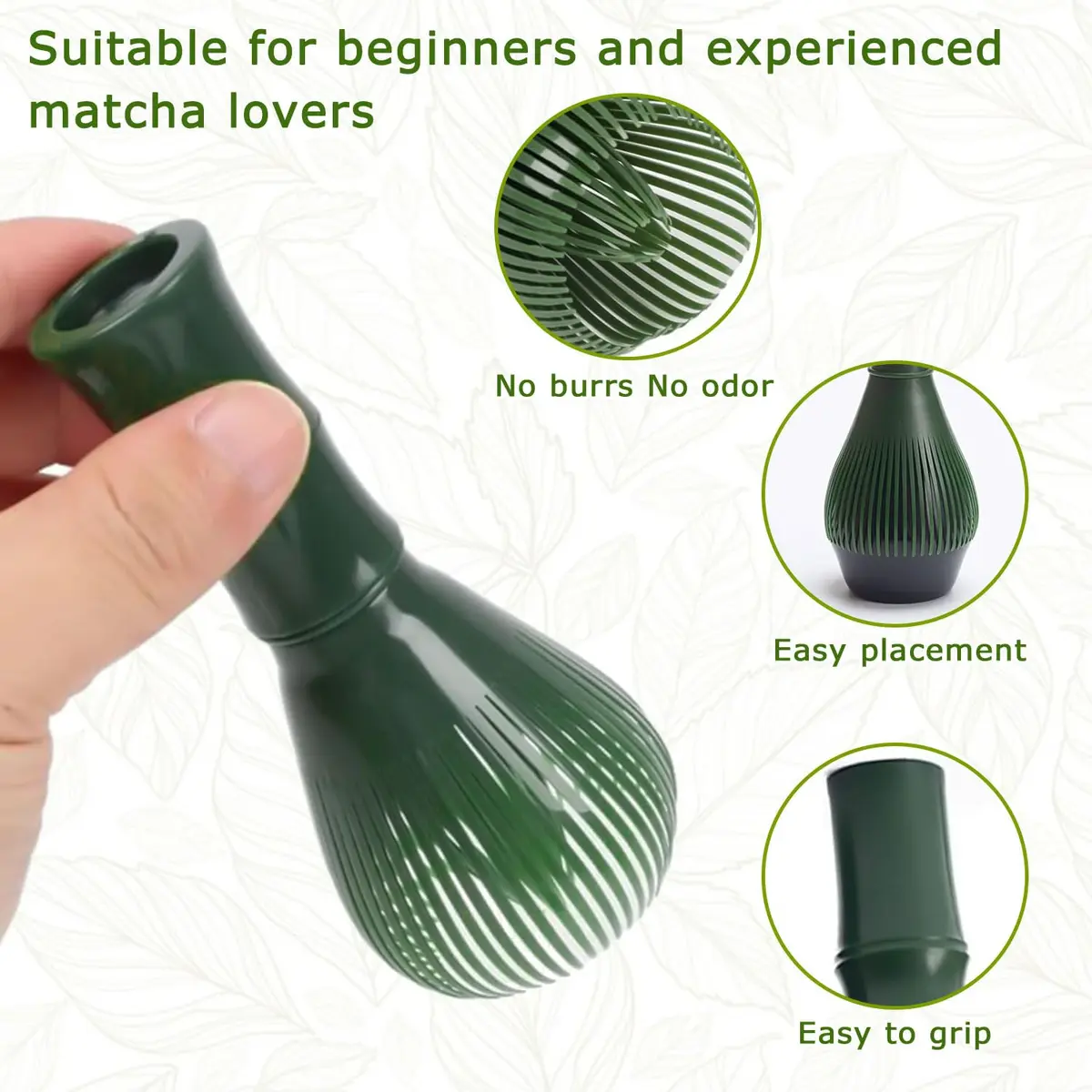 TANGZHIFEIYUE Matcha Whisk | Reusable Resin Matcha Stirring Tool for Japanese Tea Ceremony (Green) | One Size - view 3