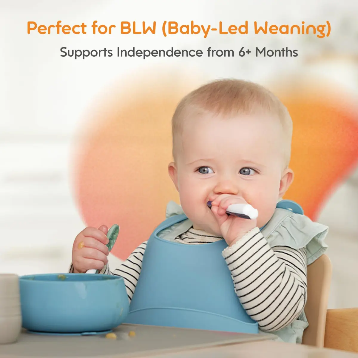 NumNum Baby Spoons Self Feeding 6 Months, 2-Pack Red/Green | Pediatric OT Recommended for Baby-Led Weaning - view 2