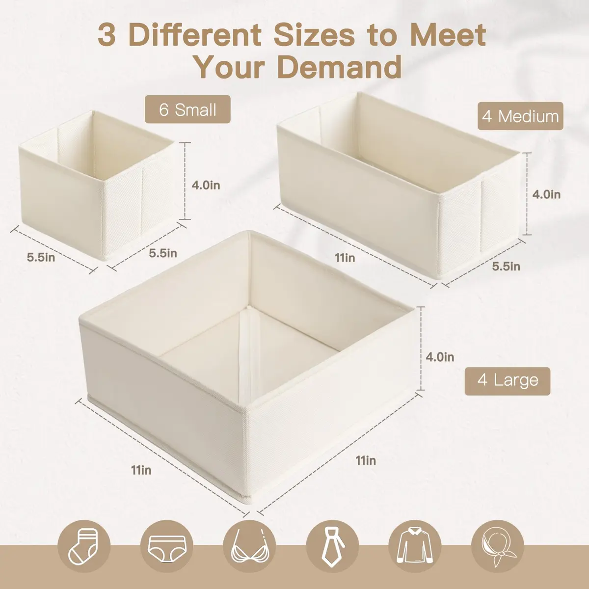 Criusia Drawer Organizer Clothes 14 Pack | Foldable Closet Dividers for Baby & Bedroom Storage - view 3