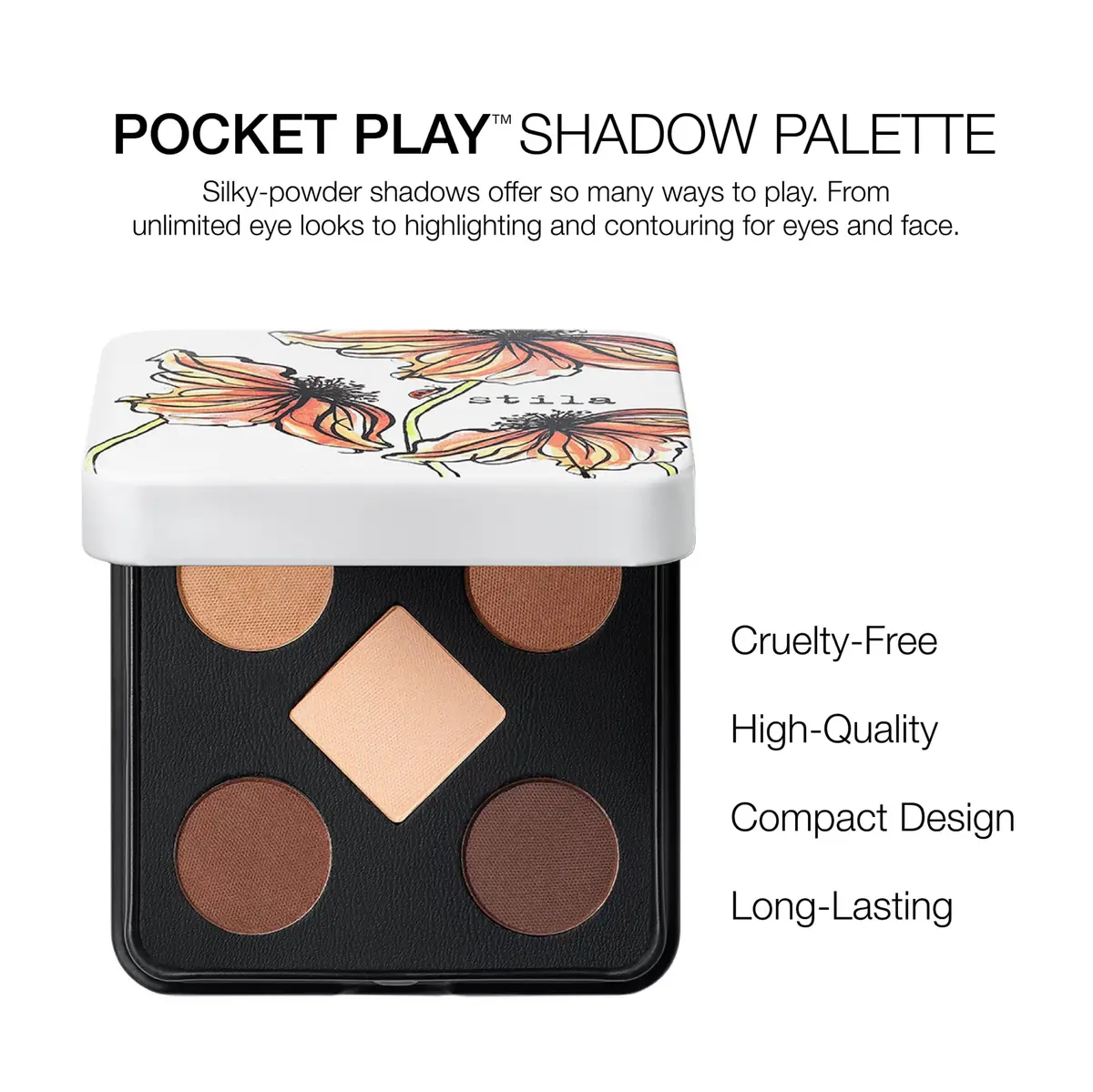 stila Pocket Play Eyeshadow Palette, 5 Silky Shades (Desert Blooms) | Versatile, Portable & Silky - view 2