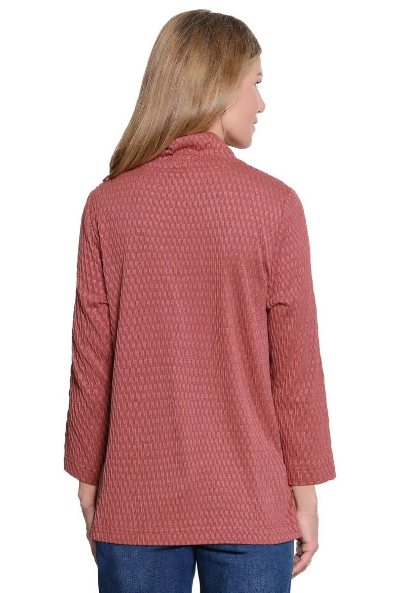 Ali Miles Knit Pop-Over Tunic Cowl Neck with Ties Long Sleeves | Elegant & Versatile XS - view 2