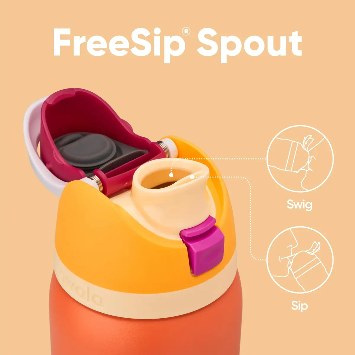 Owala FreeSip Insulated Stainless Steel Water Bottle 40 oz (1183ml) Citrus Crush | Keeps Cold 24 Hrs - view 2