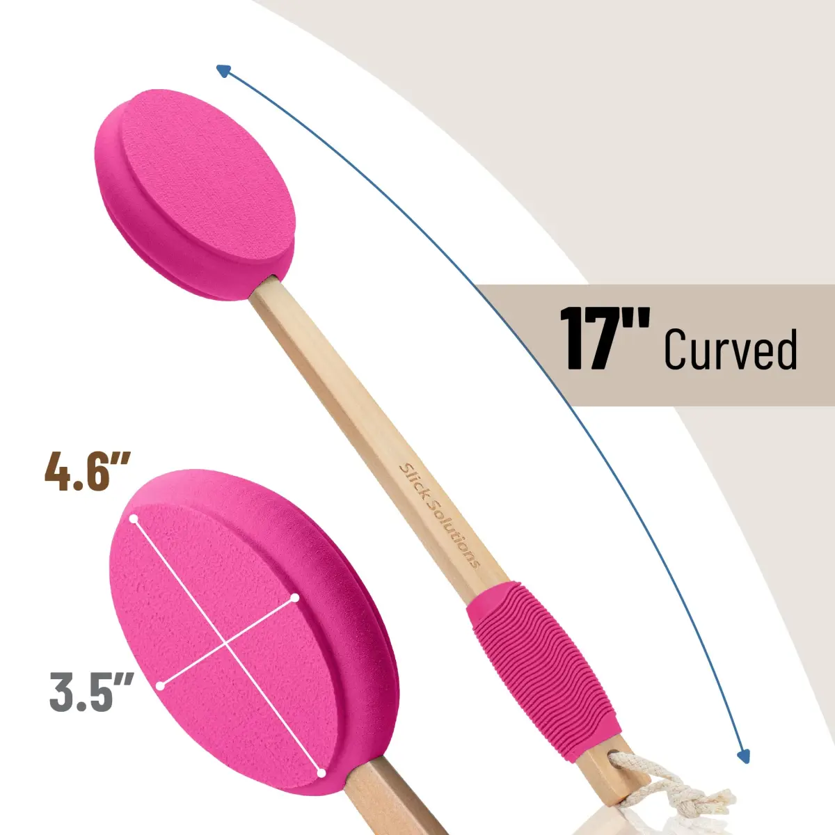 Slick Solutions 17 Inch Hot Pink Lotion Applicator for Easy Back & Body Reach - view 2