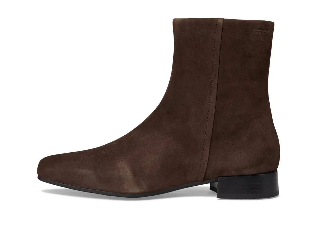 Vagabond Mona Suede Bootie 7 US | Modern Square Toe, Zipper Closure, 1in Block Heel - view 4