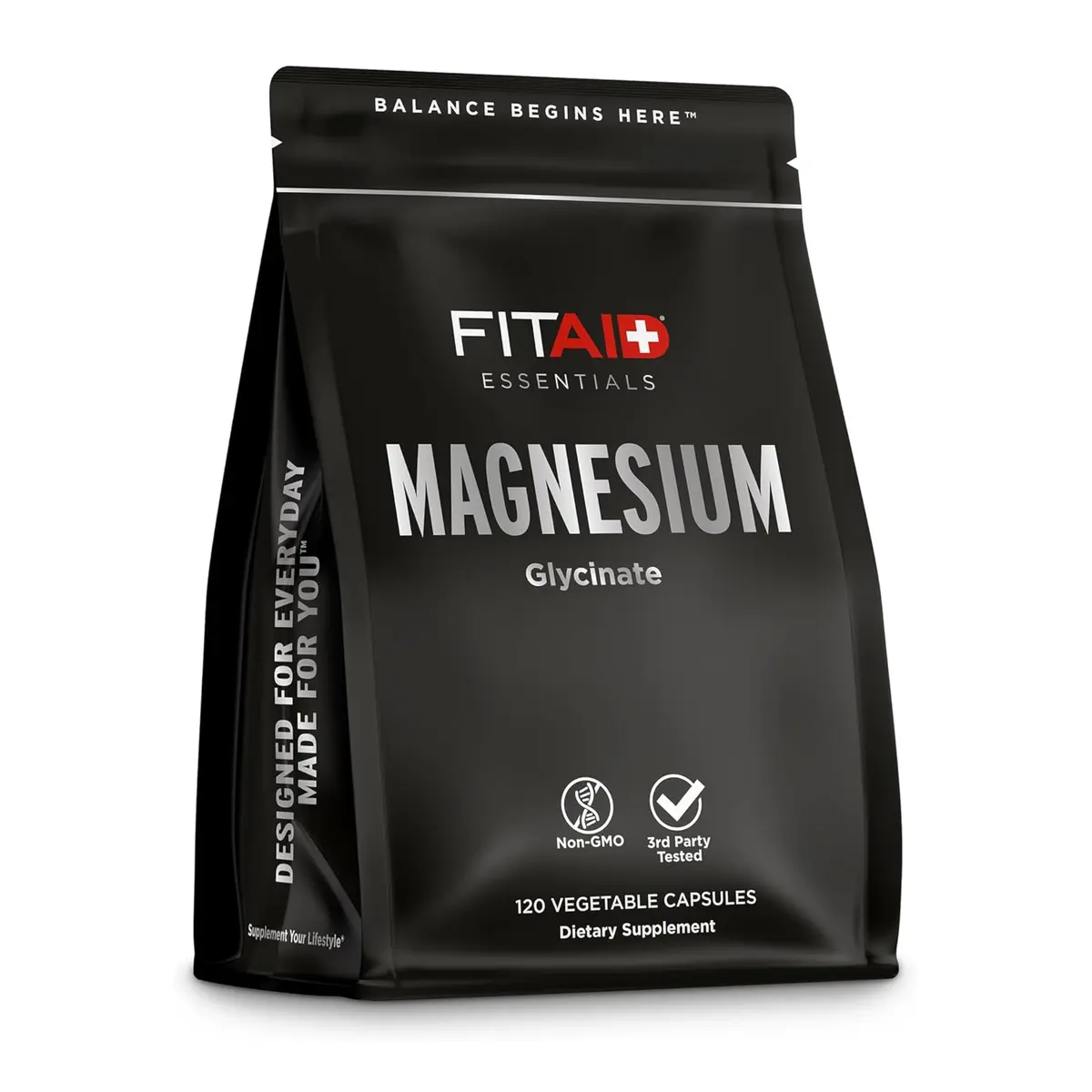 LIFEAID FITAID Essentials Magnesium Glycinate Recovery, 120 Capsules | Supports Muscle & Bone Health - main product image