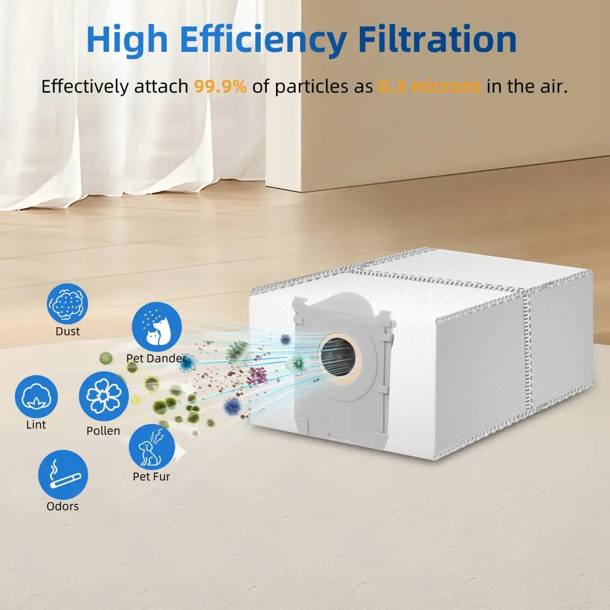 EOVWAEO 10 Pack Dust Bags for ECOVACS DEEBOT OMNI Stations | 4L Capacity, 99.99% Filtration - view 5