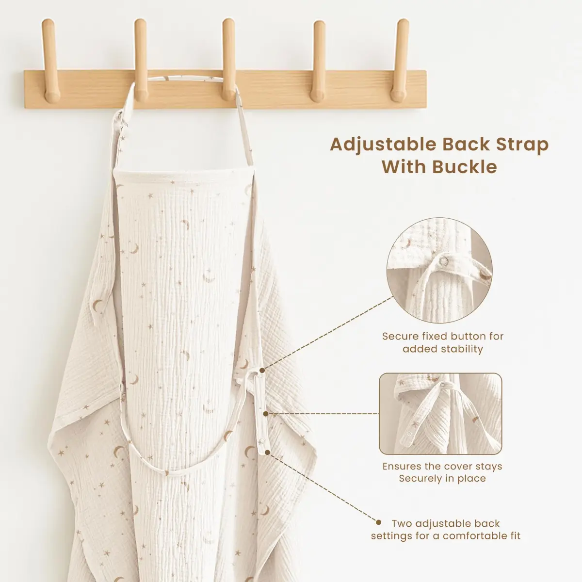 Konssy 2-Pack Muslin Nursing Cover Up with Rigid Hoop | 100% Cotton, Breathable, Adjustable Fit - view 4